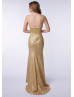 Mermaid Sweetheart Neckline Gold Sequin Slit Prom Dress